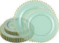 Vista 17 de Plasticpro - Juego de platos combinados de 32 piezas de plástico para cena, platos desechables de plástico elegantes y resistentes para fiestas de 7