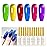 Artdone Transparent Gel Nail Polish Jelly neon Set - UV Gel 6 Colors Translucent Green Yellow Red Purple Blue Colors Gel For All Seasons Neutral Soak off LED Curing Kit For Nail Art