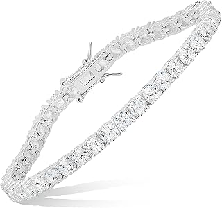 Queen Jewels 925 Sterling Silver Bracelets for Women | Cubic Zirconia Tennis Bracelets for Women | 14k Gold Jewelry for Women | Silver Jewelry Bangle Bracelets for Women | Tennis Sterling Silver
