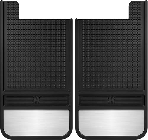 Miniatura 2 de Husky Liners - Aletas universales para barro Muddog  Ajuste universal - Aletas de barro delanteras y traseras, goma - 12 pulgadas con peso - Negro,