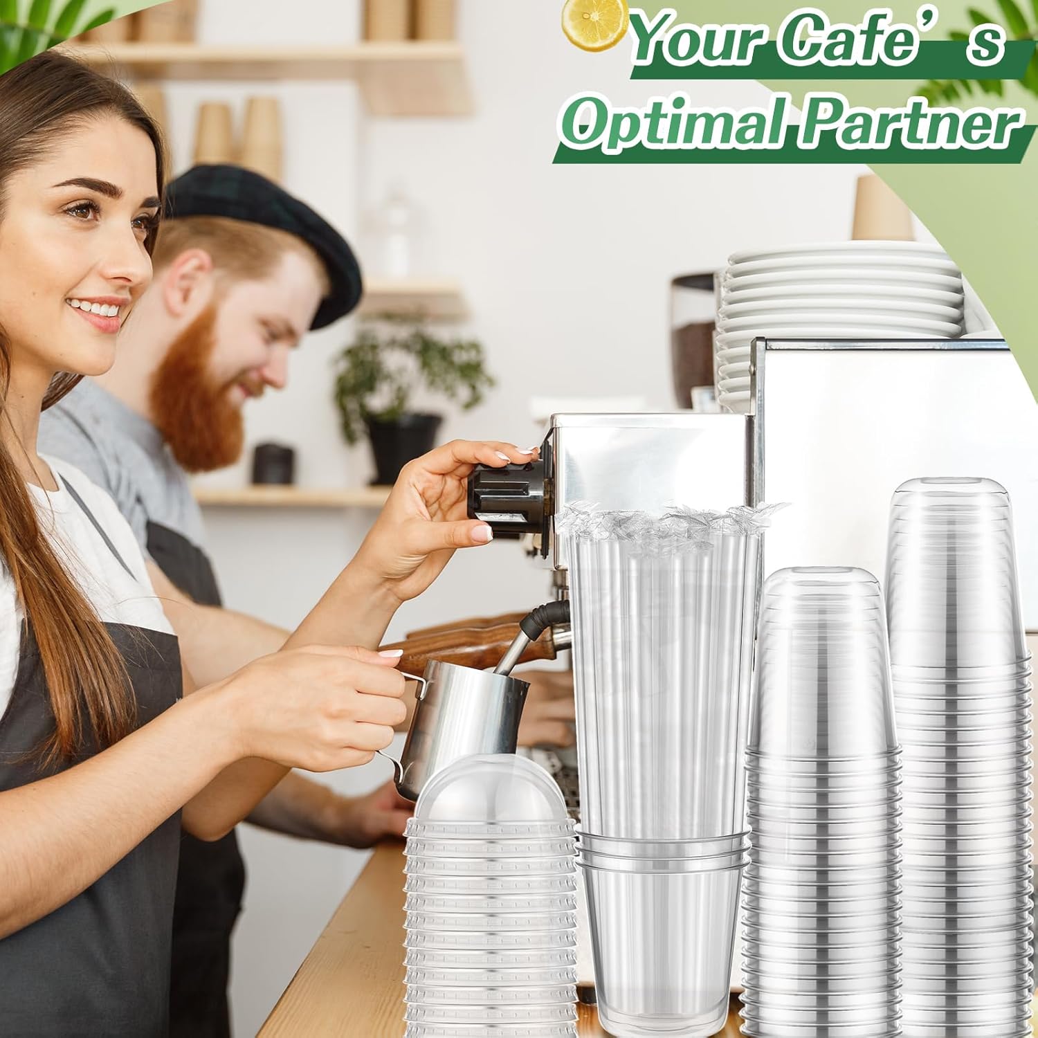 50 Set Clear Plastic Cups with Dome Lids and Straws Sturdy & Food Safe Disposable U Shaped Cups for Cold Drinks Smoothie Milkshake Bubble Tea Juice Cocktail Iced Coffee Party(12 oz) - Image 7