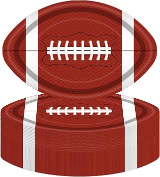 50 PCS Football Plates Disposable Paper Plates for Football Party Decorations Gameday Tailgate Sports Birthday Party Supplies