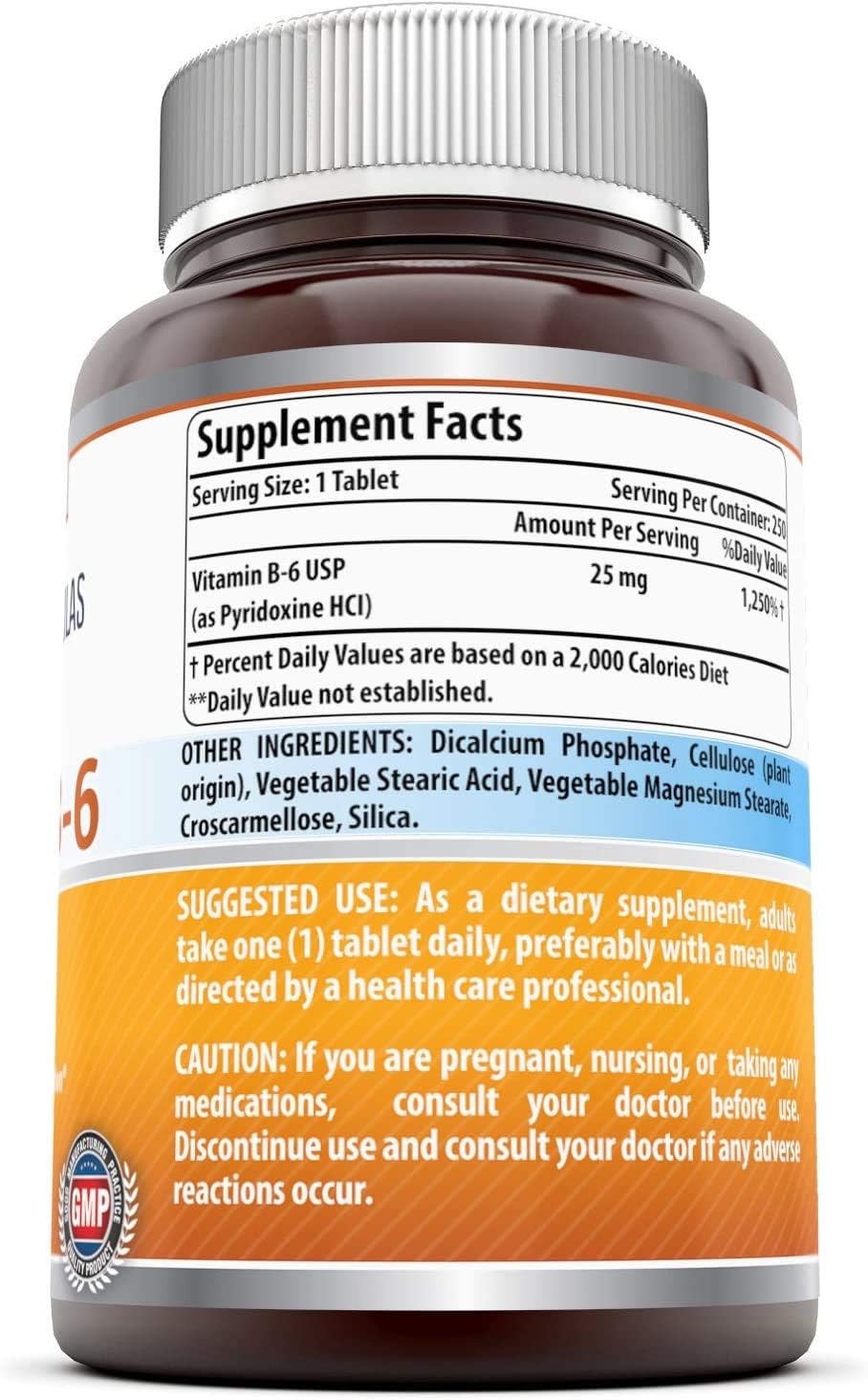 Amazing Formulas Vitamin B6 200Mg 100 Tablets (Non GMO,Gluten Free) Dietary Supplement Supports Healthy Nervous System, Metabolism & Cell Health : Health & Household