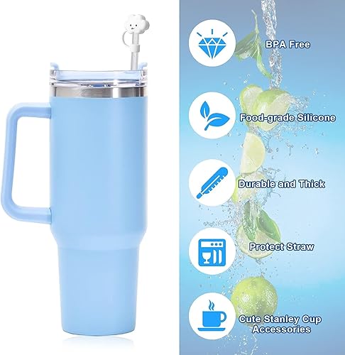 Miniatura 9 de Tapa de popote para accesorios de copa Stanley, tapas de popote de 0.4 pulgadas para accesorios Stanley, vasos de 40 onzas y 30 onzas, bonitos