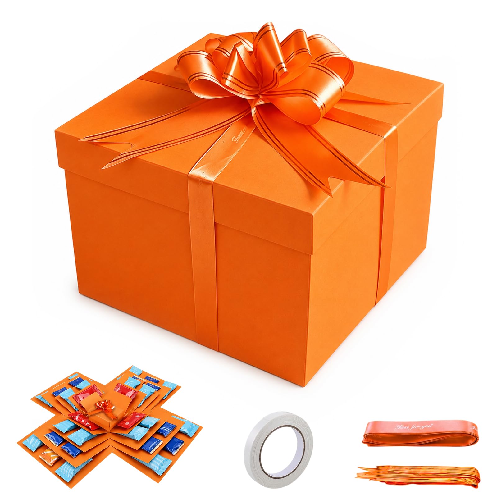 Explosion Gift Box 5 Layer Surprise Box Snack Explosion Box (Orange)