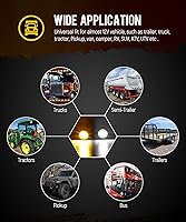 Vista 7 de Partsam 10 unidades de luz LED redonda de doble color de 3/4 pulgadas, color ámbar a blanco, luz lateral auxiliar de luz lateral, aprobadas por DOT