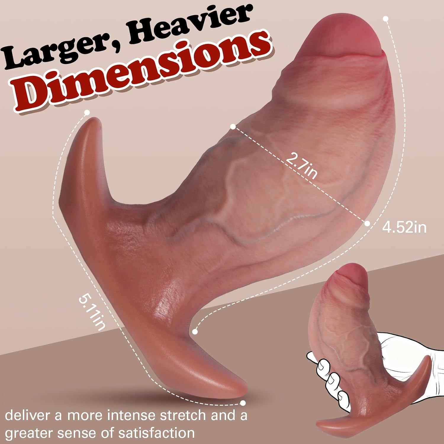 2.5" Diameter Silicone Anal Plug Sex Toy for Anal Prostate Stimulation