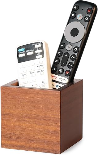 Miniatura 14 de Soporte para control remoto, soporte de madera para control remoto de TV para mesa, organizador remoto para decoración del hogar, caja remota para