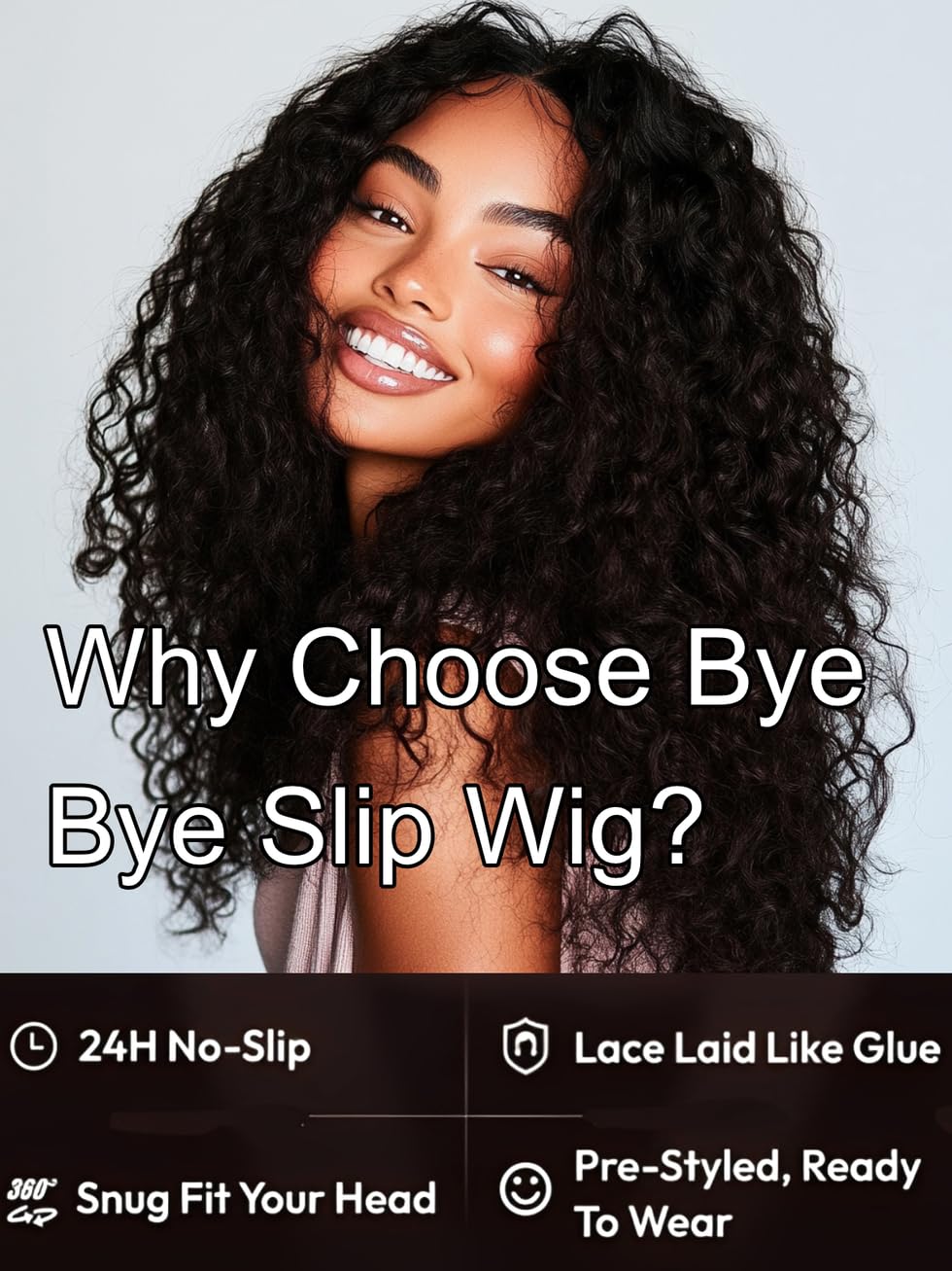 UNICE Bye Bye Slip Wig Black Water Wave 7x5 Lace Front Wigs Human Hair Flexible Mesh Cap with Secure Silicone Strips and Drawstring Bye Bye Knots Glueless Wet Wavy Wig Pre Plucked Pre Cut 22 inch