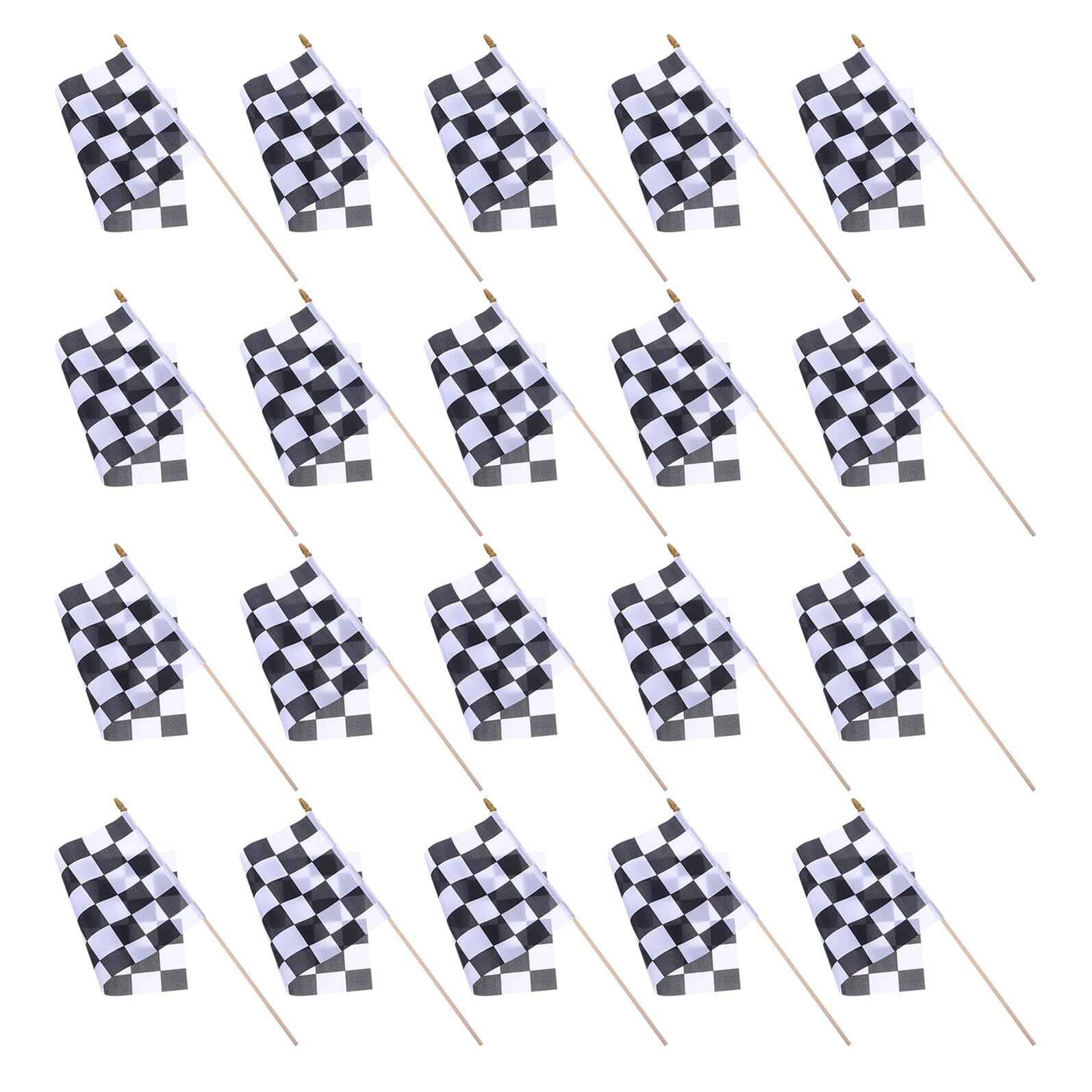 Drapeaux à carreaux pour signalisation et décoration de fête d'anniversaire thème voiture x24