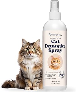 Freshly Bailey Cat Detangler Spray - Pet Detangling Spray for Cats - Natural Detangler & Leave in Conditioner Spray for Your Cat - Remove Tangles & Condition Pet's Coat 16 Fl Oz