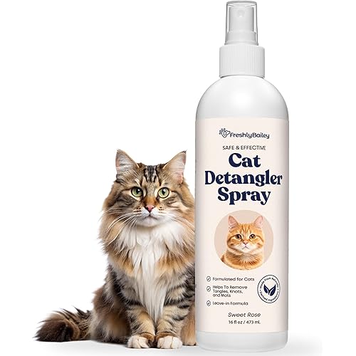Cat Detangler Spray - Pet Detangling Spray for Cats - Natural Detangler & Leave in Conditioner Spray for Your Cat - Remove Tangles & Condition Pet's Coat 16 Fl Oz