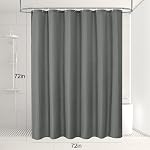 Grey Waffle Weave Shower Curtain HADEEONG 72x72in Cloth Shower Curtain Waffle Textured Fabric Shower Curtain with 12 Plastic Hooks Waterproof Washable for Hotel Spa Bathroom