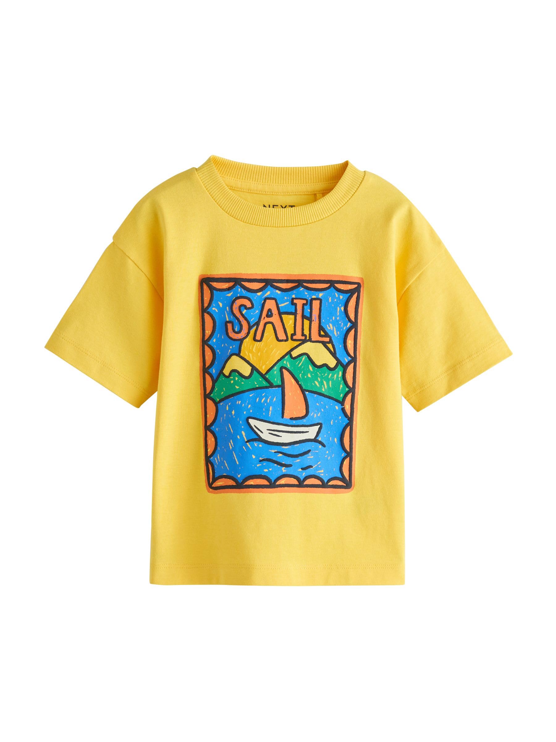 NEXT Niños Pack de 4 Camisetas de Manga Corta con Estampado gráfico