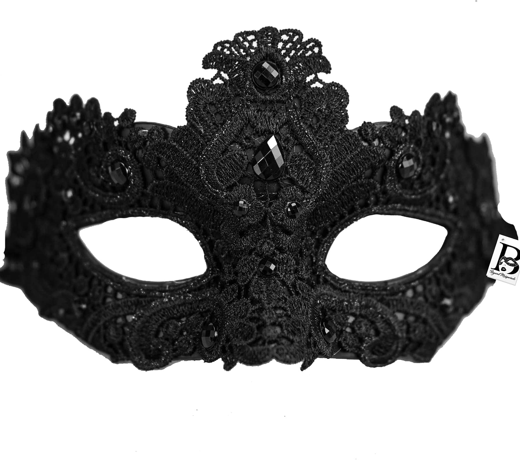 Masquerade Mask for Women Lace Party Masks Mardi Gras Maskarade Masks for Women Halloween Burlesque Cosplay Venetian Masks (Black)