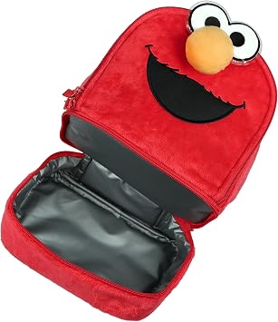 INTIMO Sesame Street Lunch Bag Plush Elmo Insulated Dual Compartment Tote 10