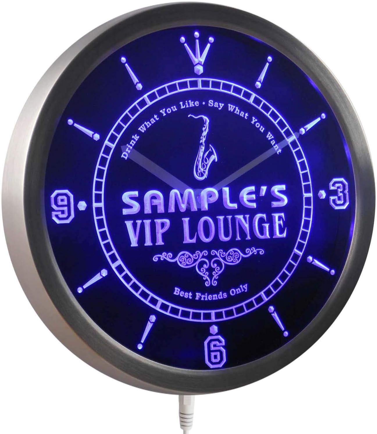 AdvPro ncqi-tm Name Personalized Custom VIP Lounge Best Friend Only Neon Sign LED Wall Clock