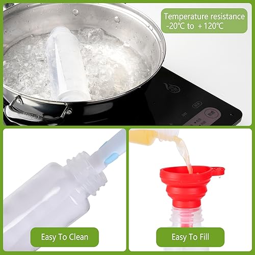 Miniatura 6 de Paquete de 12 botellas de plástico para jugos de 16.9 fl oz PP resistentes al calor con tapas, botellas de plástico para batidos, recipientes