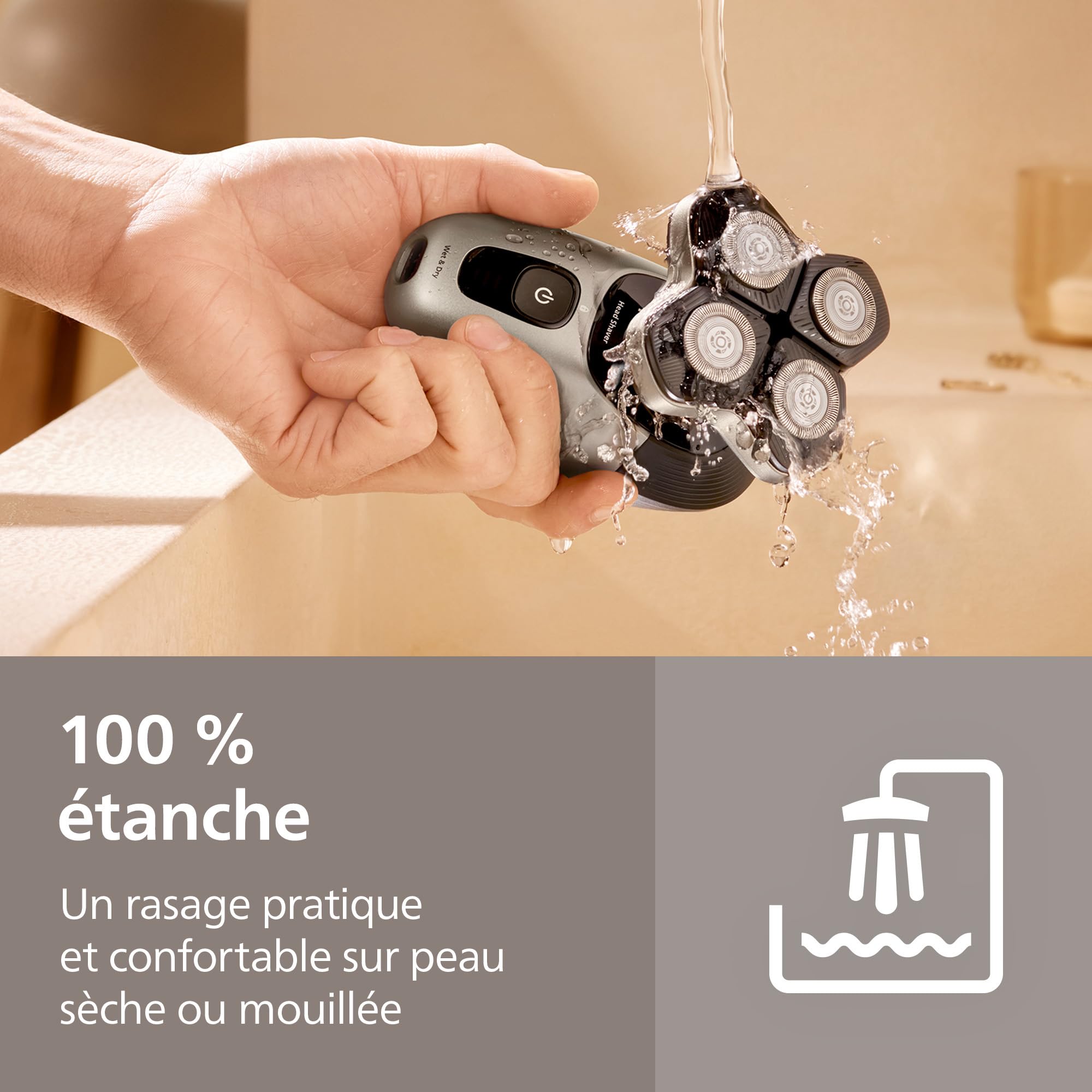 Philips Head Shaver Pro 9000 Series - Rasoir pour la tête d'hommes et femmes, tête flexible 360°, lames ComfortCut, rasage efficace tout en douceur pour la peau, idéal en cadeau, modèle HS9980/15