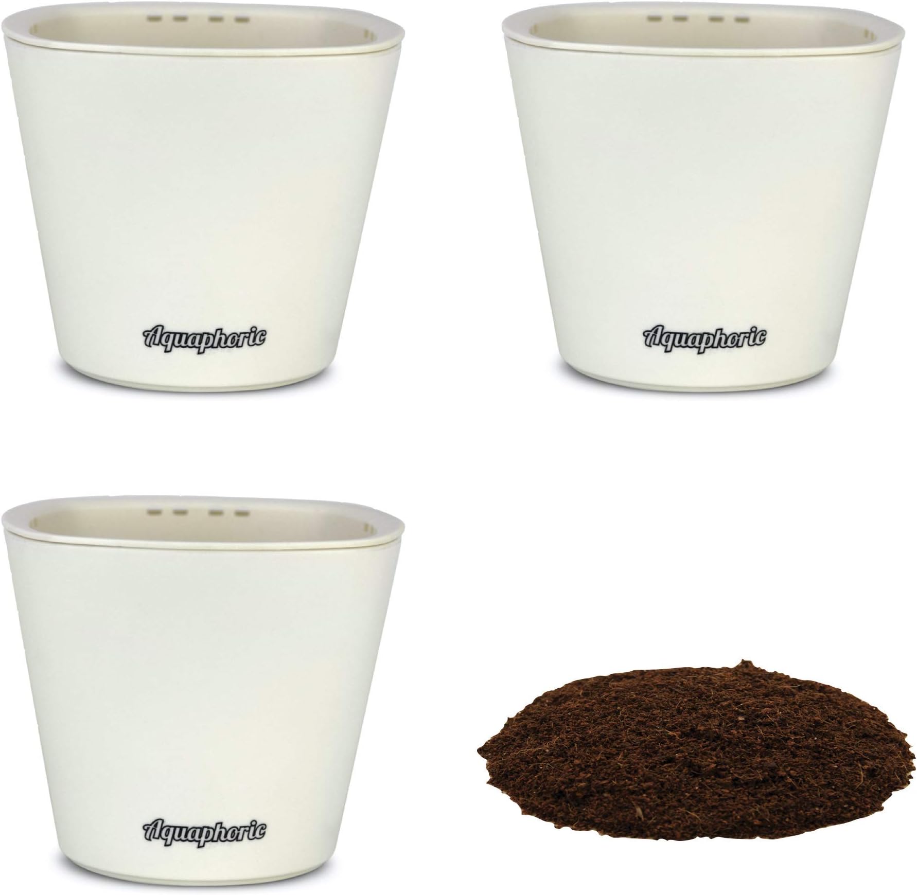 Window GardenSelf Watering Planters - Pack of 3 Mini Pots for Small Indoor Plants - Aquaphoric Mini Planter - Perfect for Potting Herbs, African Violets, Succulents, Flower, or Grow Seedlings