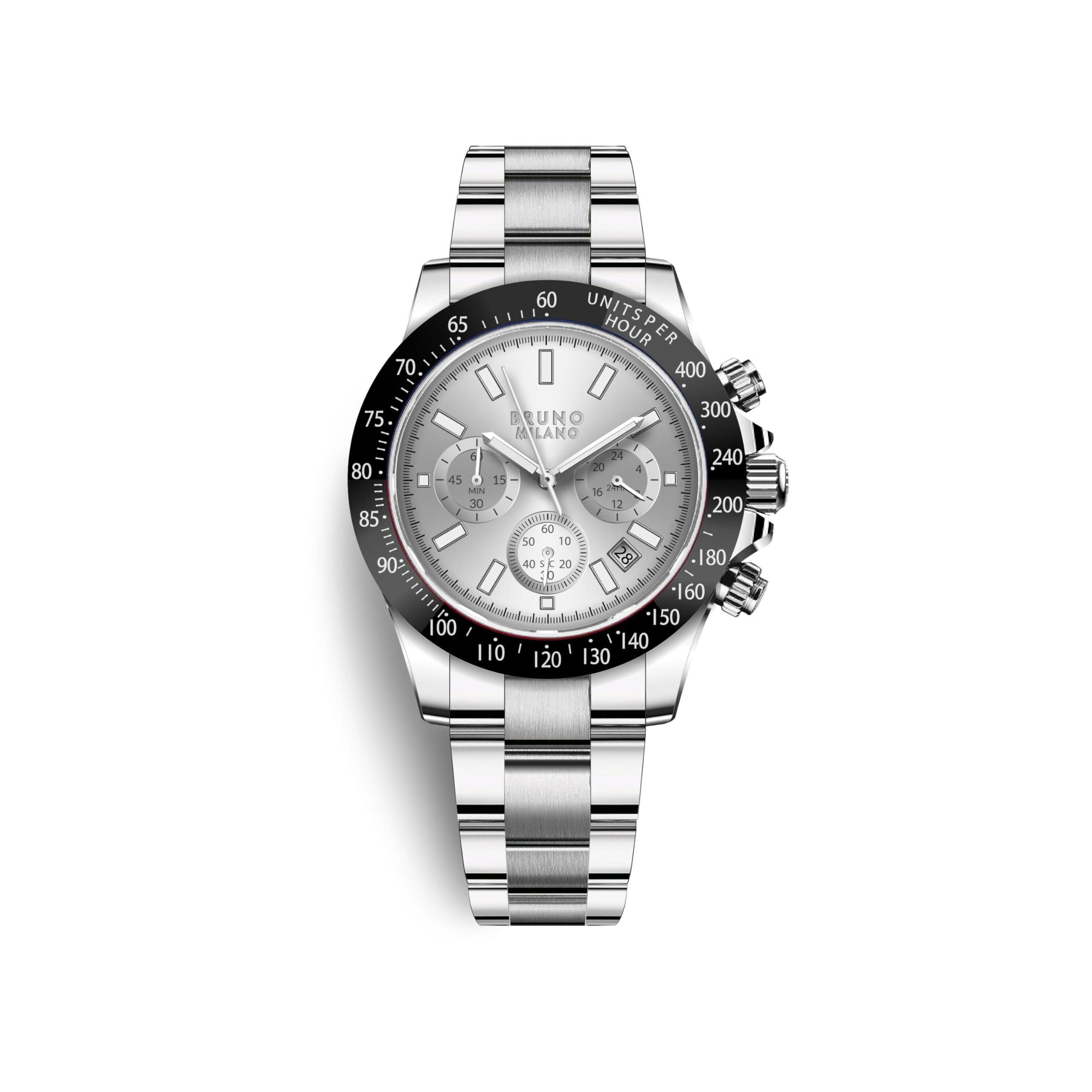BRUNO MILANO Luxurious Masterpiece Chronograph Movement with Stainless Steel Band Fashion Watch for Men and Boys (Silver) (B0CT2MDNGS) Amazon Price History, Amazon Price Tracker