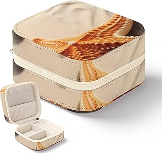 NLGHFTOCO Waterproof Jewelry Box, Easy-to-Clean Jewelry Storage Box, Necklace Storage Box, Beach Landscape Travel Jewelry Box