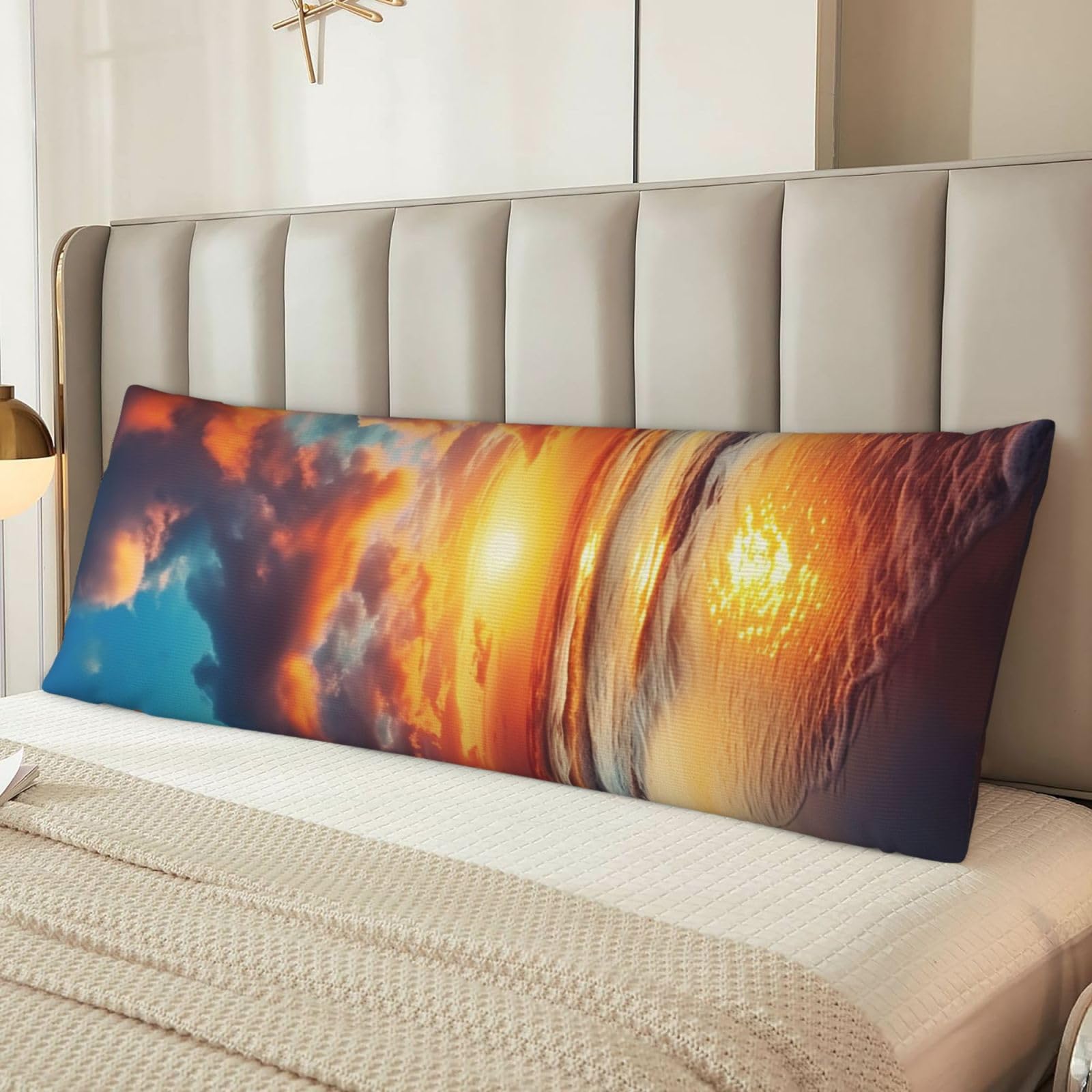 Cloudy Sunset Sky Body Pillow Case Cover, Microfiber Long Pillow Cases, Ultra Soft and Cozy Plush Body Pillowcase Decorative Long Bed Pillow Cover for Sleeping 20x54 Inches
