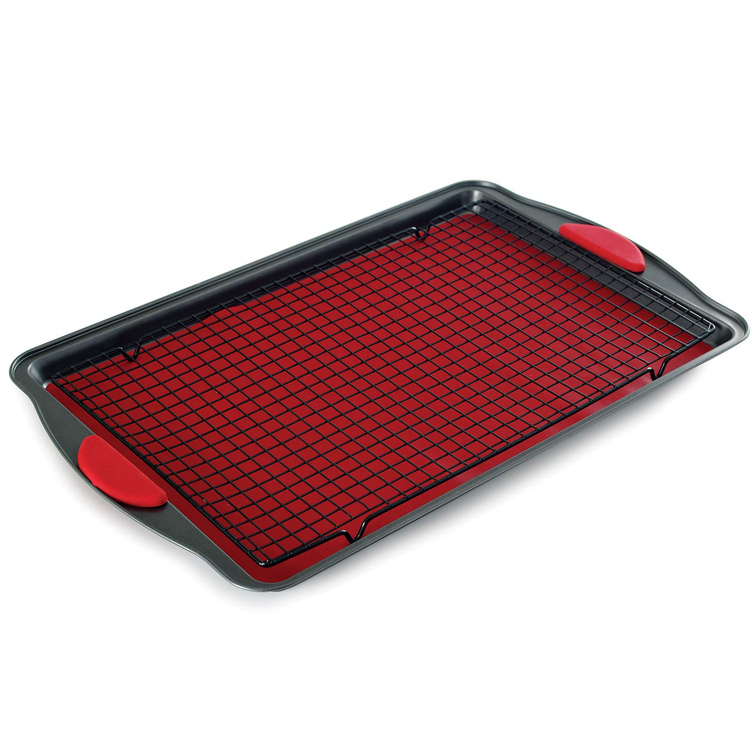Plaques de cuisson pour le four Norpro 3899 ustensiles bicolores rouge gris