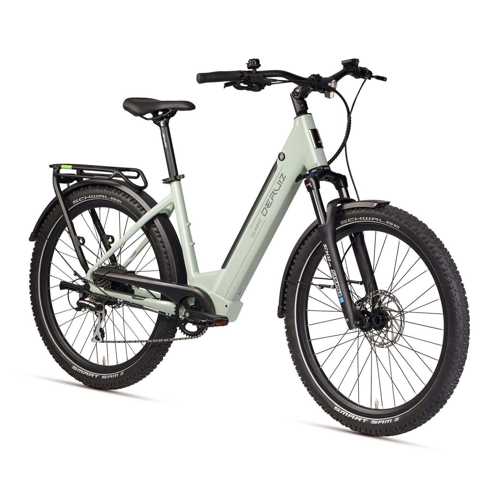 DERUIZ Quartz SUV E-Bike 27,5 Zoll Tiefeinsteiger Damen & Herren StVZO | 250W Heckmotor 55 Nm, 48V 644Wh Akku bis 160 km, Shimano 8-Gang, hydraulische Scheibenbremsen, RH 46 cm