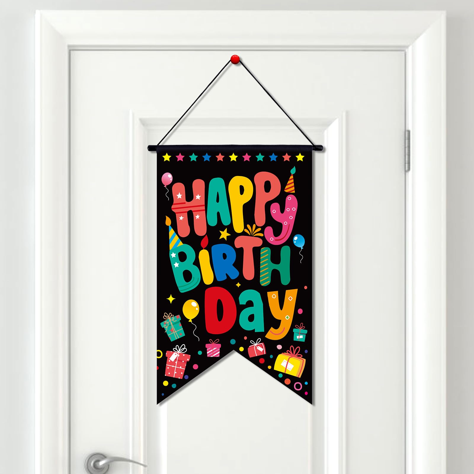 Happy Birthday Sign, Happy Birthday Door Banner Decoration Colorful Birthday Door Porch Sign Hanging Backdrop for Indoor Outdoor Wall Decor Birthday