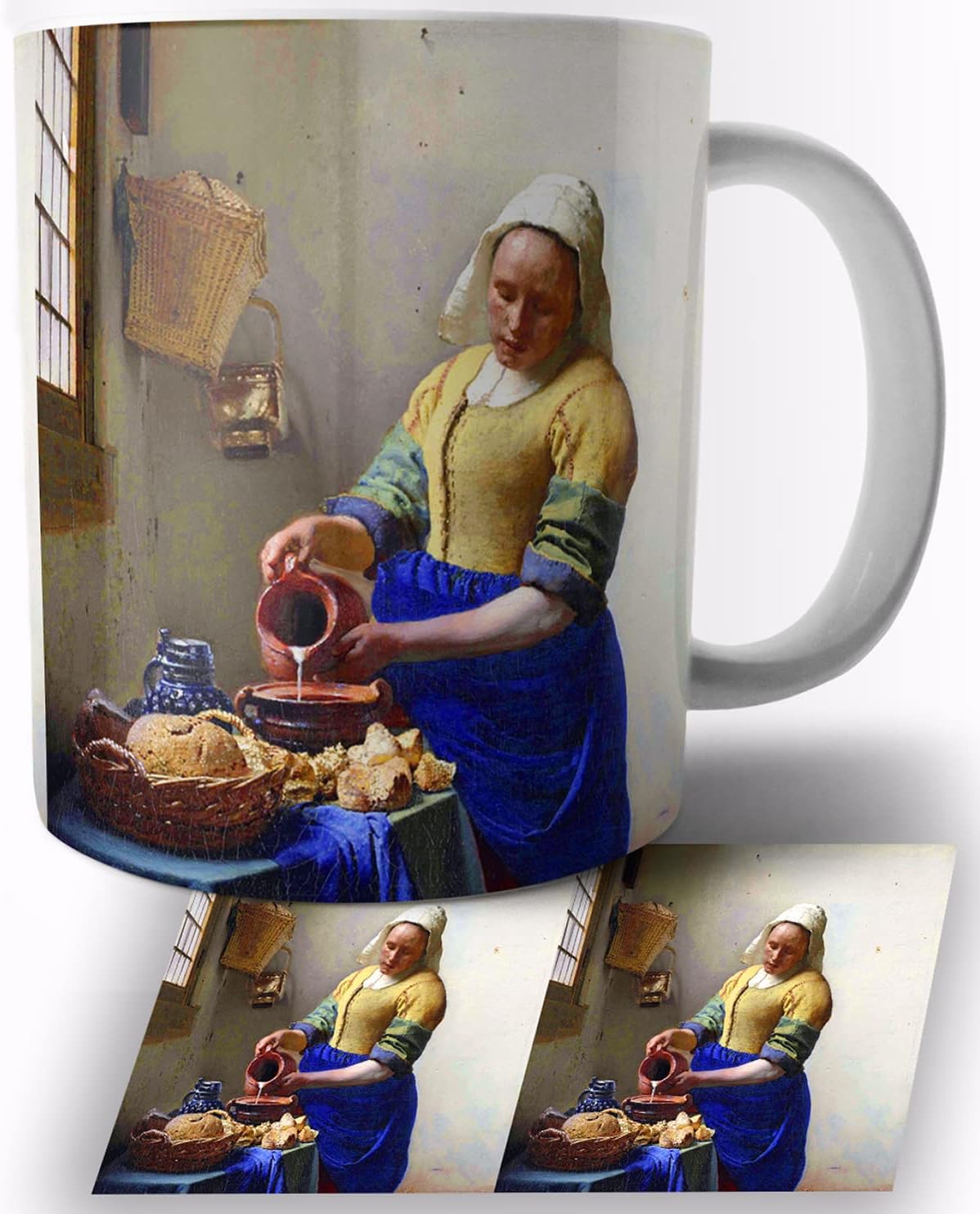 Het Melkmeisje - Johannes Vermeer - Behangcirkel