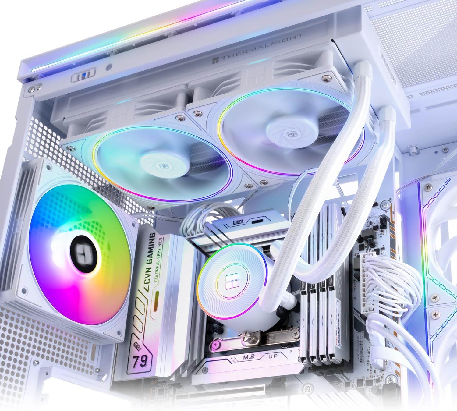 Thermalright Aqua Elite 240 V5 ARGB White AIO CPU Cooler, ARGB PWM Cooler Fans with 2000RPM, for Intel Lga1150/1151/1155/1156/1200/1700/1851, AMD: AM4/AM5, Case 240mm AIO Radiator