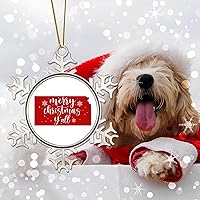 Vista 3 de Patriotic American State Christmas Ornaments for Tree Kansas Christmas Tree Decoration Keepsake Merry Christmas Y’All Metal Snowflake Christmas