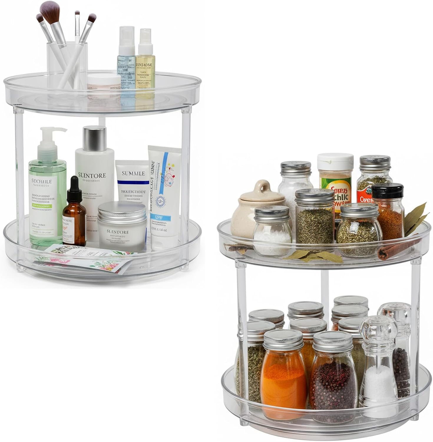 Amazon.com - Yomjarl 2 Pack Spice Rack,360 Plastics Rotating Display ...