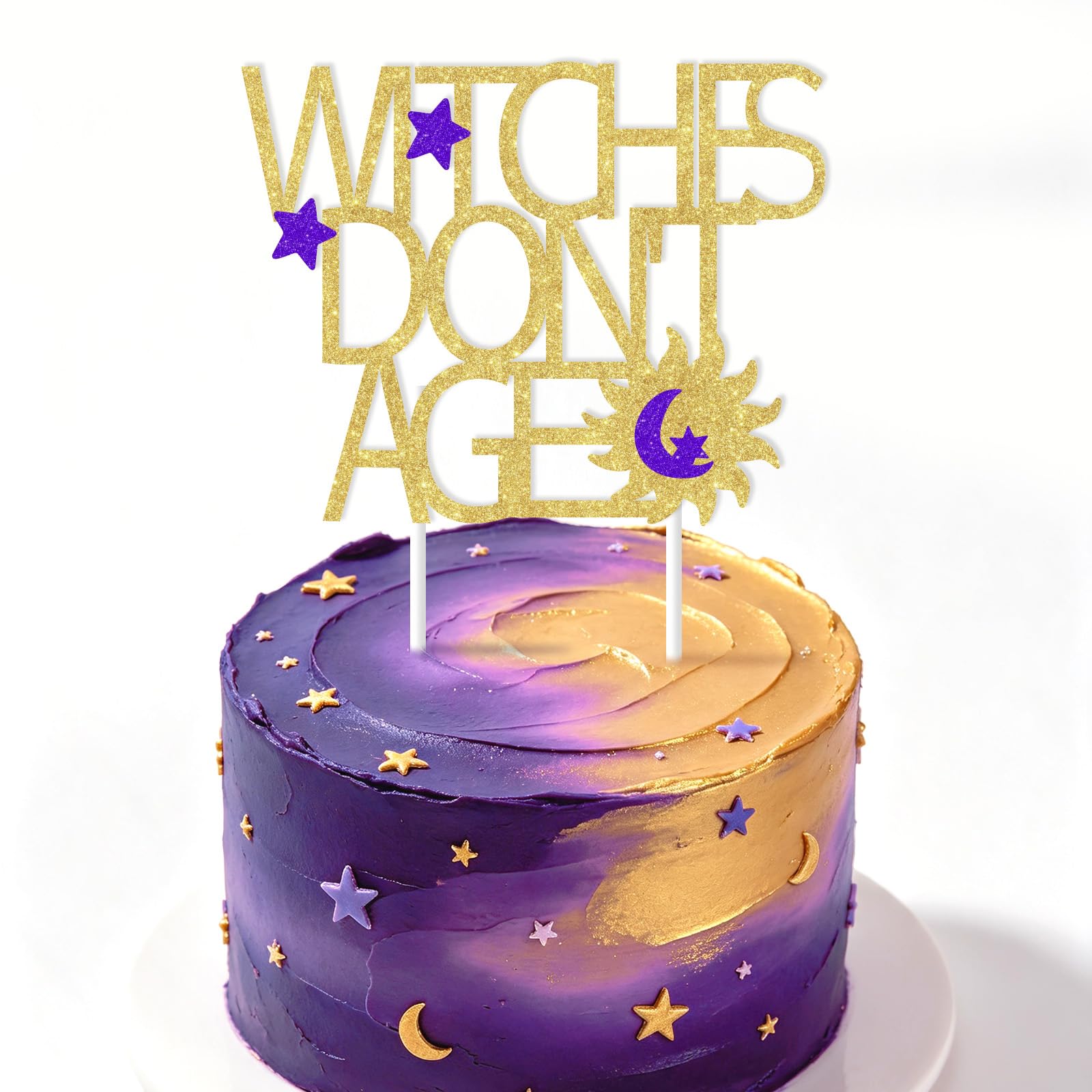 Jollyboom Halloween Witches Don't Age Birthday Decorations Cake Topper