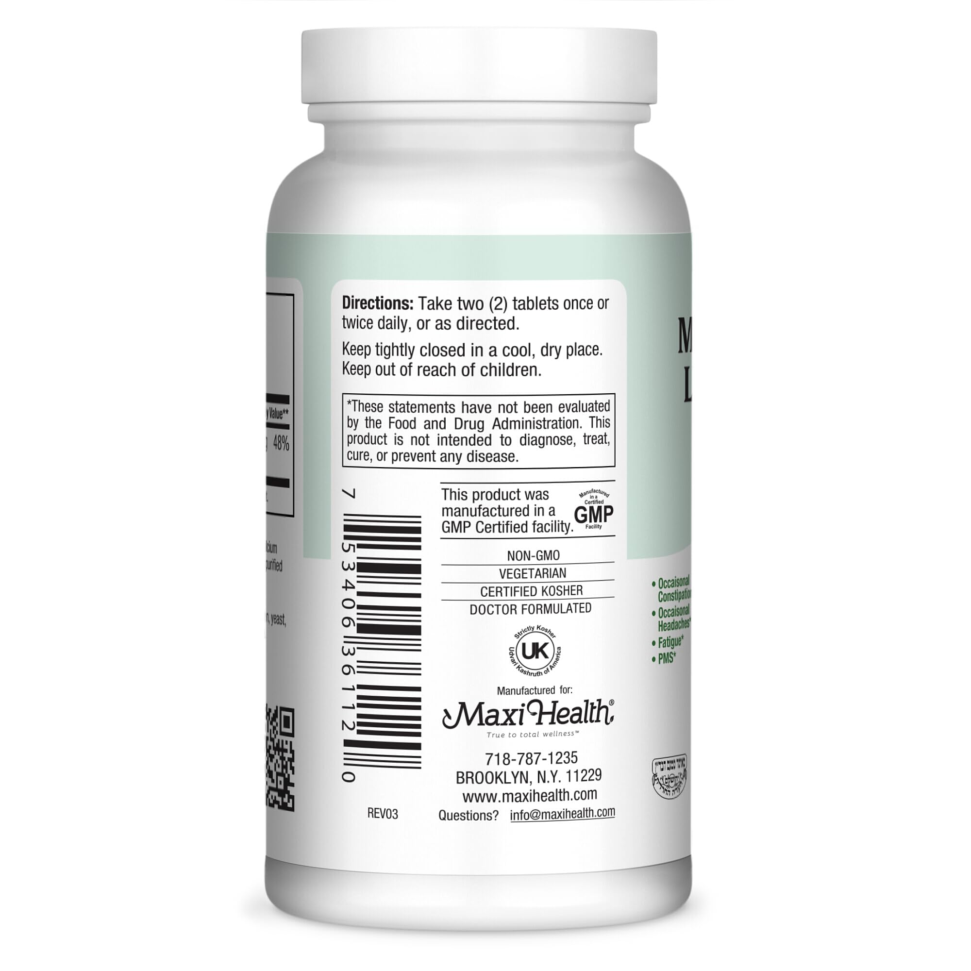 Maxi Health® Magnesium Glycinate 200mg (120 Tablets) — Amazon image 3