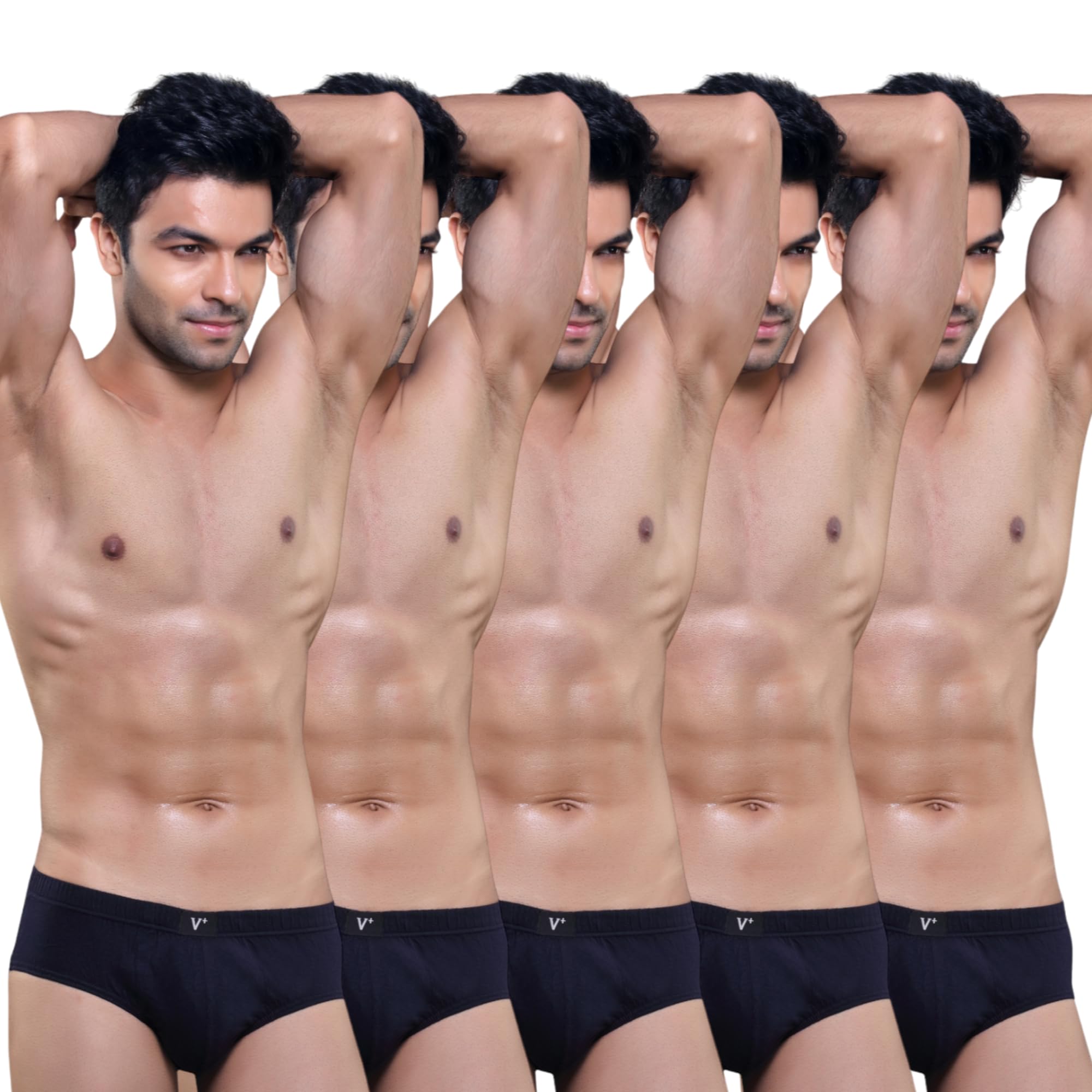 tantex Vantage Men's Super Combed Cotton Solid Brief with Ultrasoft Waistband Pack of 5-picture-20
