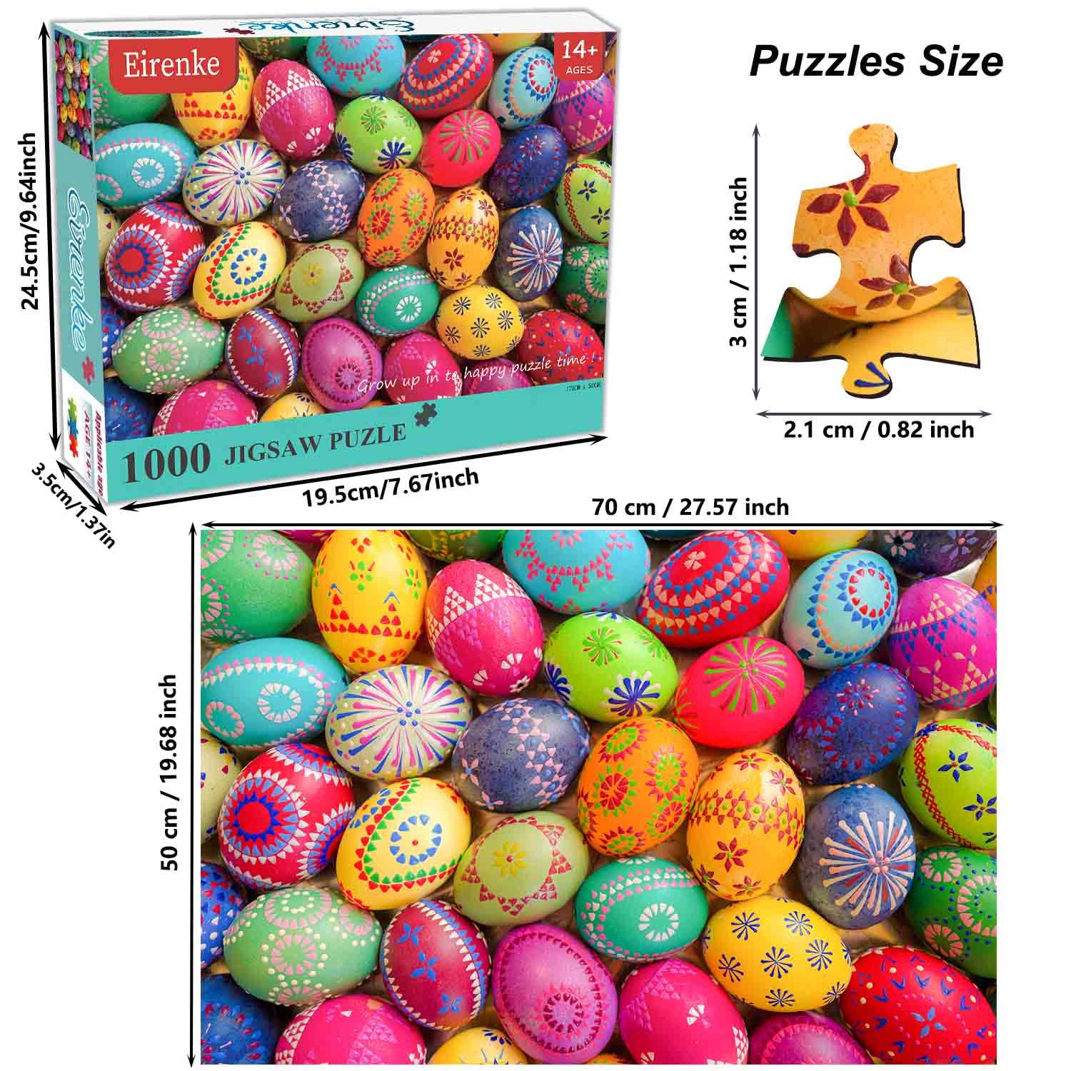 Puzzles for Adults 1000 Piece - Easter Eggs - Jigsaw Puzzles 1000 Pieces Puzzles Painted Easter Eggs & Vintage Easter Eggs Puzzles - Image 3