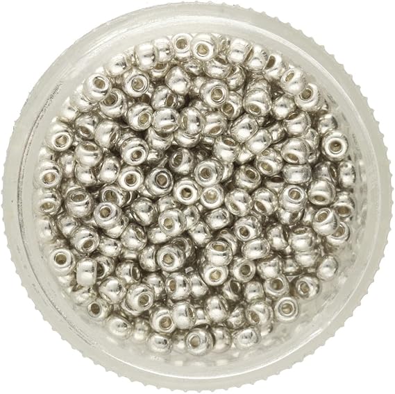 Miyuki Round Seed Beads, Size 8/0 (3mm), Galvanized Silver, 22g Tube (Approximately 836 Beads), Made in Japan