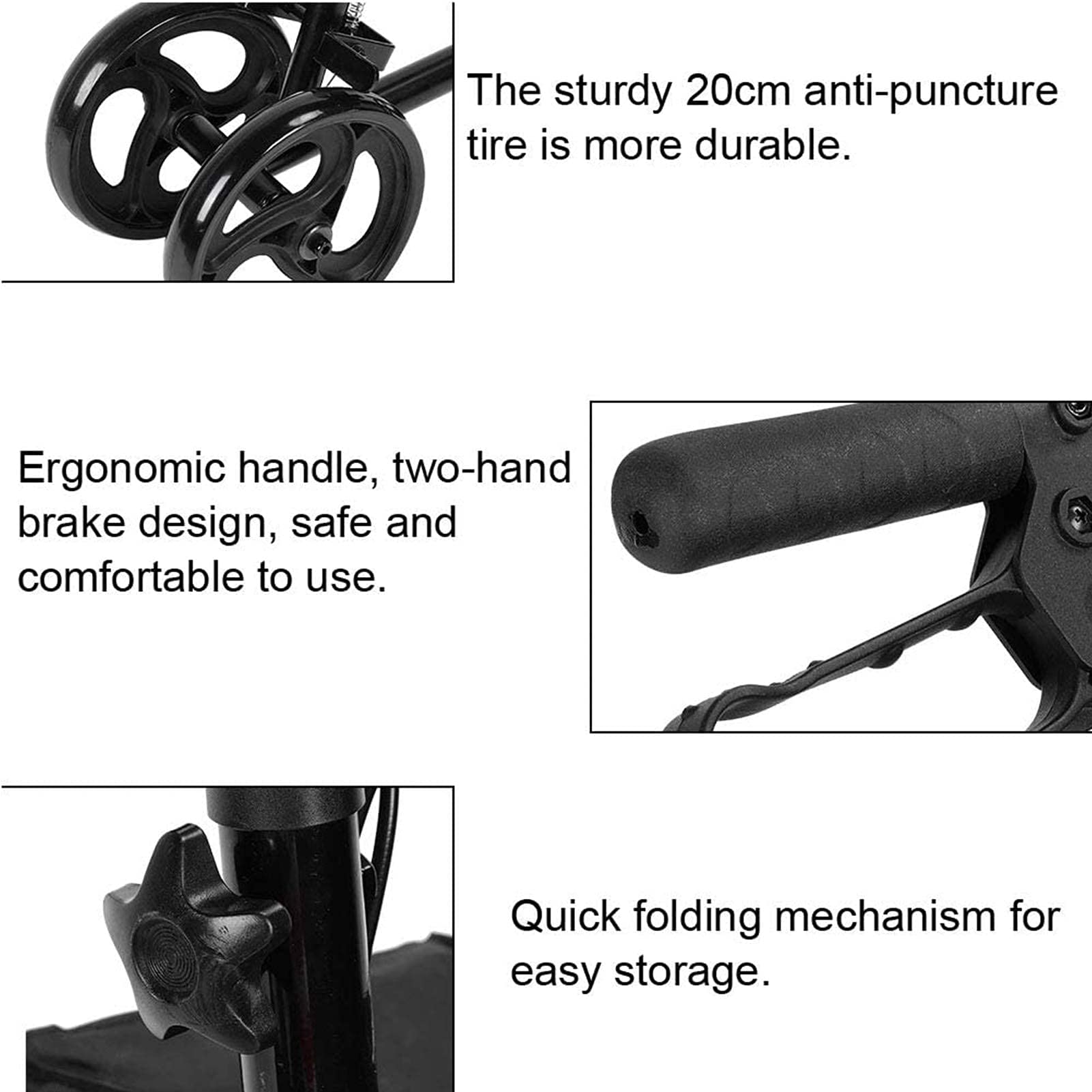 Chodziki dla seniorów Ekonomia Knee Scooter Sterowany chodzik do kolan Medyczny skuter na nogi Kula Alternatywa dla złamanej nogi, stopy, urazów kostki Klęczący Quad Roller CartHeight rollator walker,