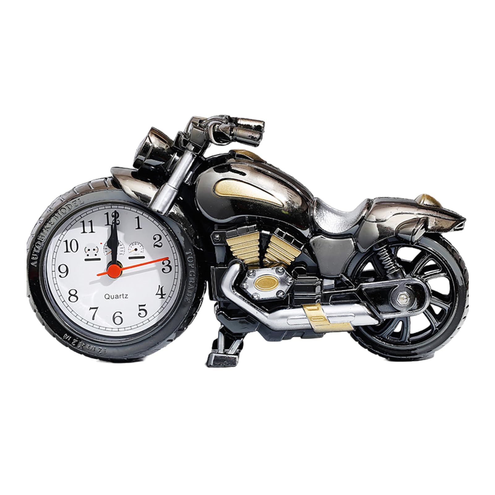 Cydzsra Double Black Heavy Sleeper Alarm Clock Motorcycle Clock Rise And Shine Abs Motorcycle Alarm Super Loud,
