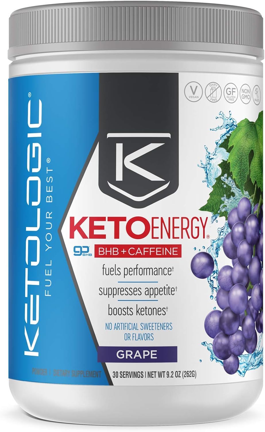 KetoLogic BHB Exogenous Ketones Powder with Caffeine (30 Servings) - Keto Pre-Workout, Boosts Ketosis, Energy & Focus - Support Keto Diet with Beta-Hydroxybutyrate Keto BHB Salts - Raspberry Lemonade: Health & Personal Care
