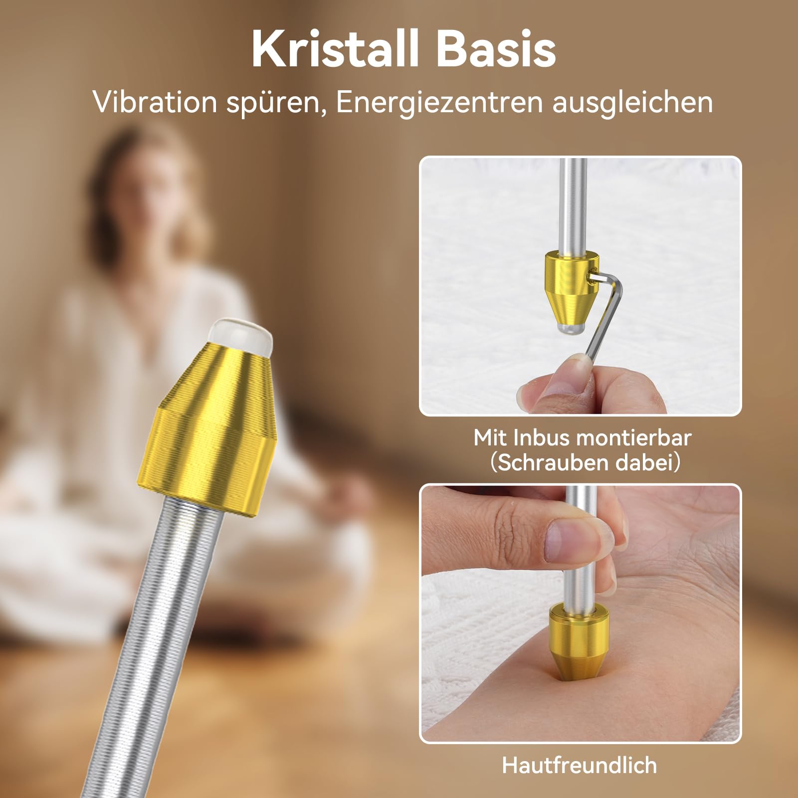 Heilende Stimmgabel Set (128Hz, 256Hz, 512Hz) - mit Kristallsockel für Chakraanpassung, Klangheilung, Meditation, Yoga, für spirituelle Entspannung