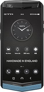 Vertu Aster P Ti Gothic Unlocked Android Smartphone,6G+128G,Titanium Alloy Frame & Sapphire Crystal Screen,Calf Leather Craft (Gentleman Blue)