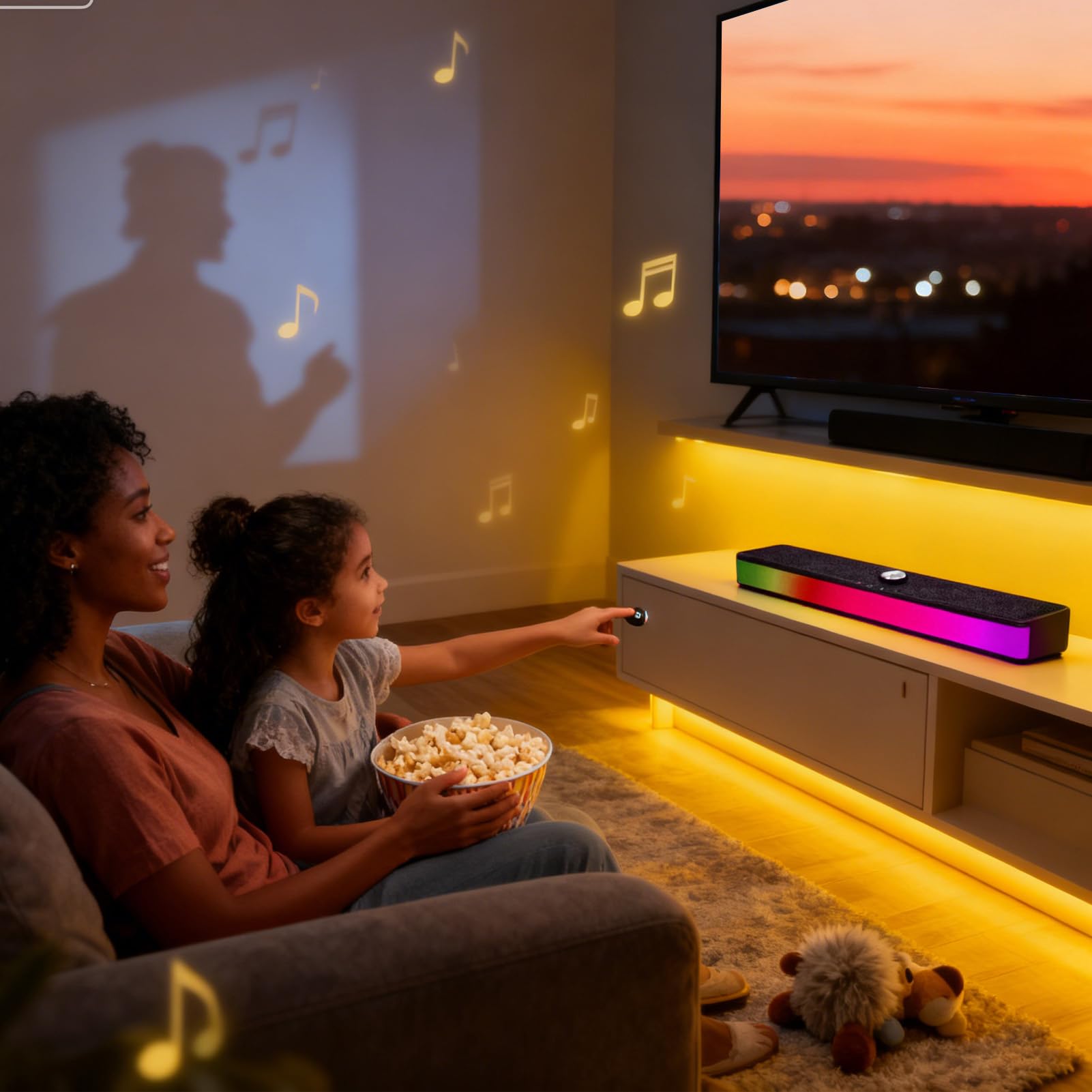 Altoparlanti RGB Per PC Soundbar RGB Per Computer E Videogiochi | Altoparlanti Da Tavolo Portatili Per Casa Doccia Scrivania Festa Natale Camera Patio Auto Telefono Musica Teatro