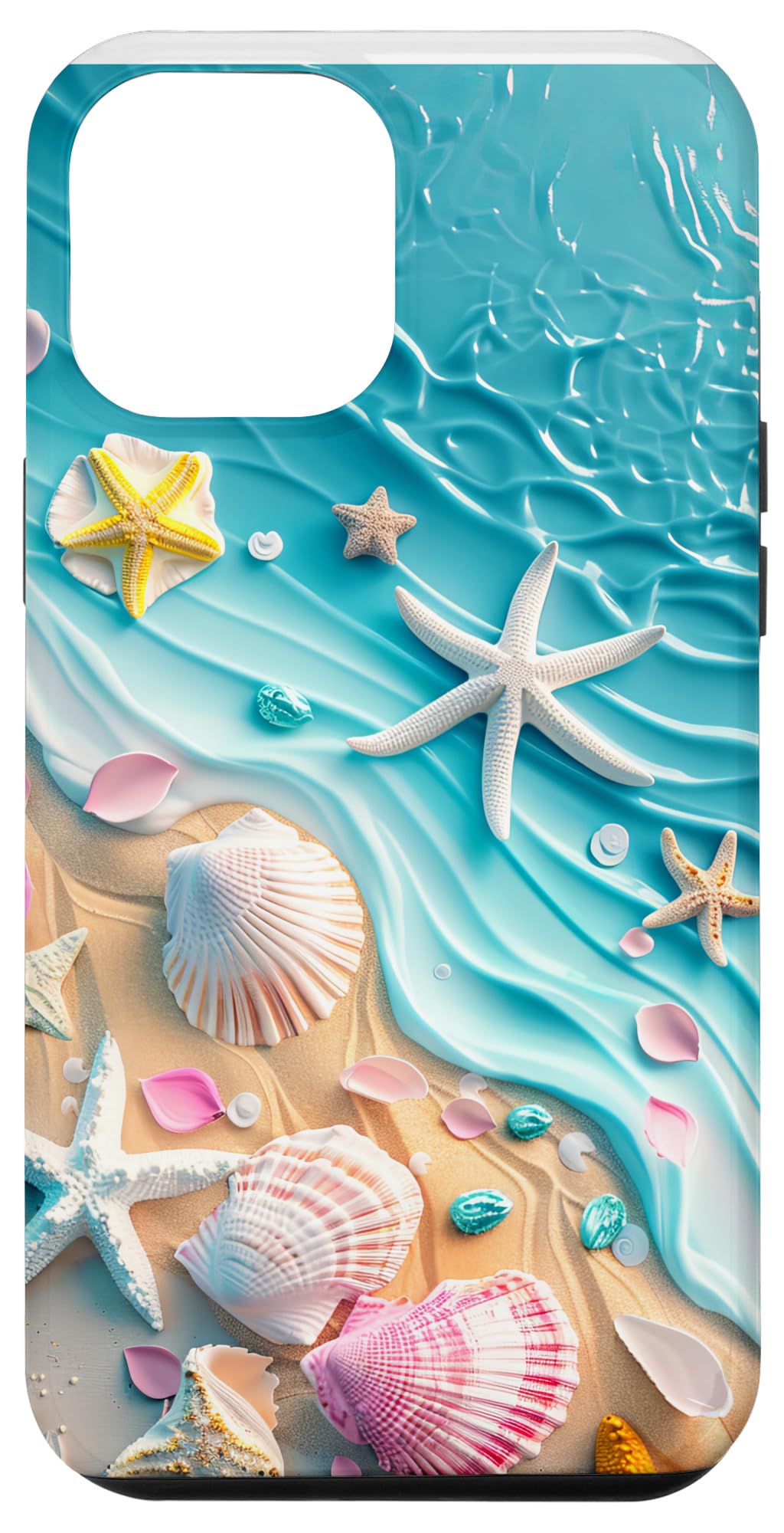 Custodia per iPhone 12 Pro Max Conchiglia Rosa Oceanica E Stella Marina