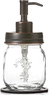 12oz Mason Jar Oil Rubbed Bronze Soap and/or Lotion Dispenser for Hand Sanitizer; Petite, Cute and Compact Liquid Soap or Hand/Body Lotion Refillable Dispenser (Oil Rubbed Bronze, Single 12oz)
