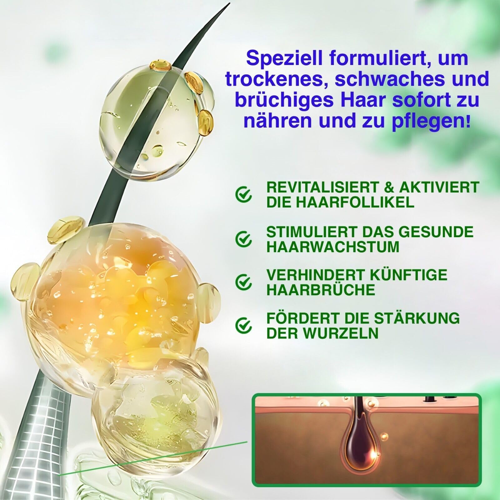 P-BEAUTY szampon na porost włosów 3 w 1, 3 x 300 ml, z olejkiem rycynowym, amla i olejkiem z czarnuszki, do pielęgnacji skóry głowy, wspomaga gęste i błyszczące włosy, wegański