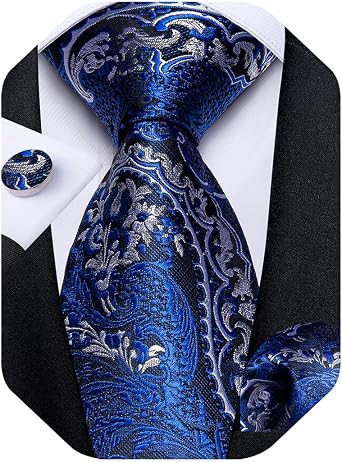 DiBanGu Extra Long Tie for Men 63" XL Silk Necktie Set