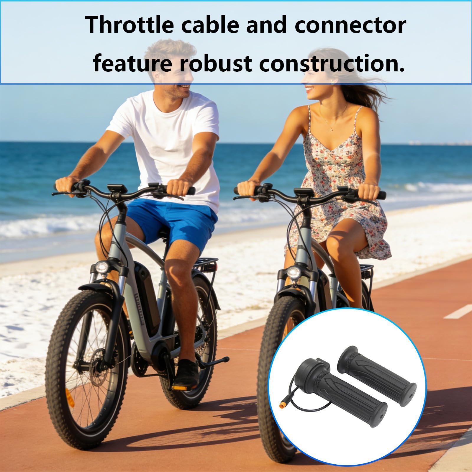 InYoHui Electric Bike Throttle Ebike Throttle with 3 Pin Waterproof Connector Universal Ebike Accessories Handle for 22.2mm Handlebars for Electric Bicycle Scooter Motorbike — view 6